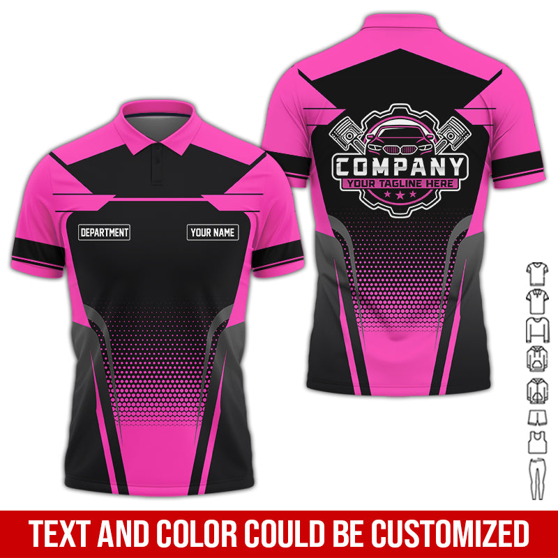 Personalized Name Mechanic Shirt, Mechanic Shirt in Pink, Gift Idea for Auto Technicians, Best Custom Mechanic Shirt