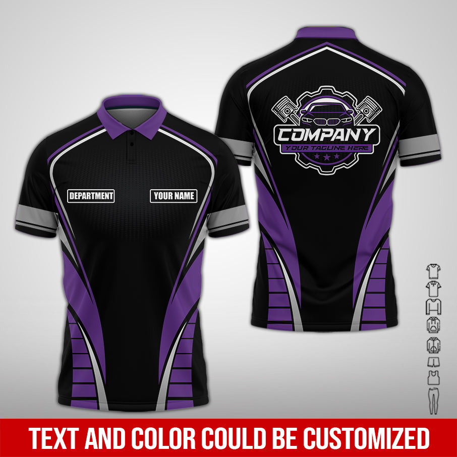 Personalized Mechanic 3D Print Shirt, Purple Mechanic Work Shirt, Gift Idea for Auto Technicians, Comfortable Fit for Men and Women