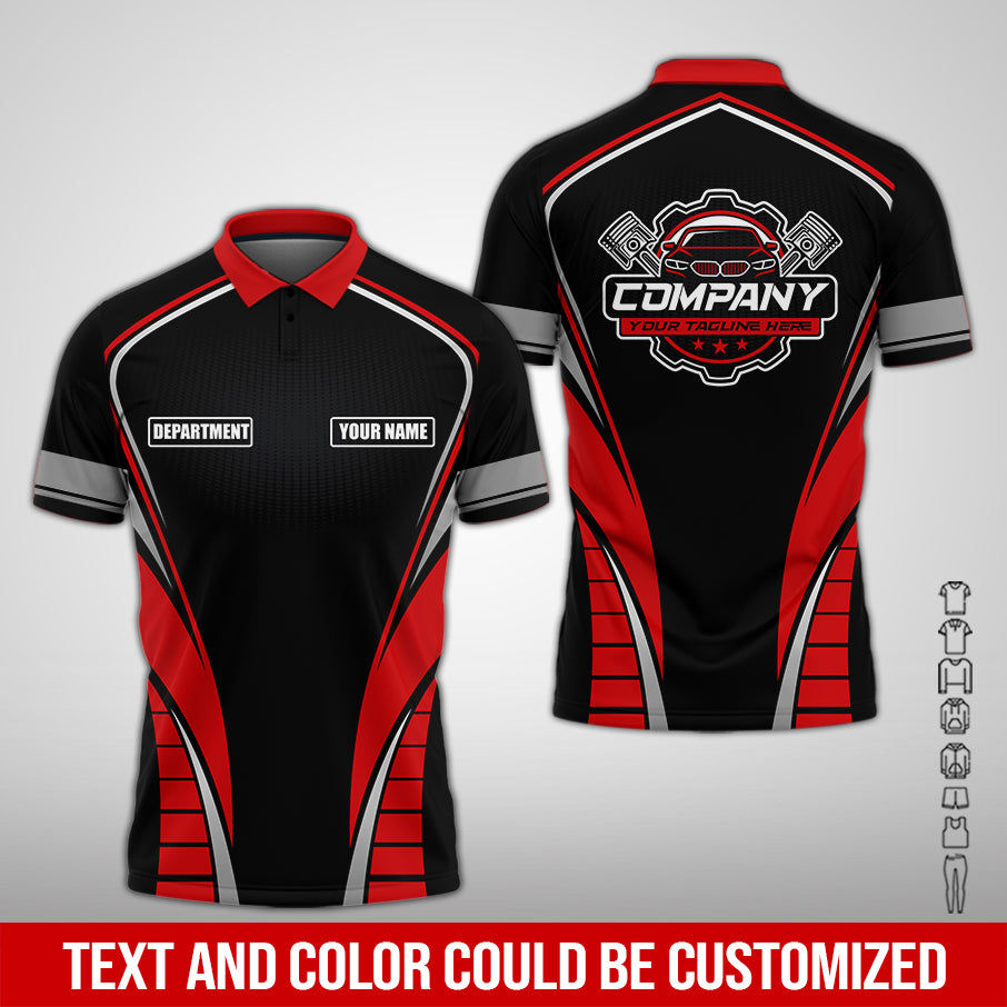 Personalized Mechanic 3D Print Shirt, Red Mechanic Work Shirt, Gift Idea for Auto Technicians, Comfortable Fit for Men and Women