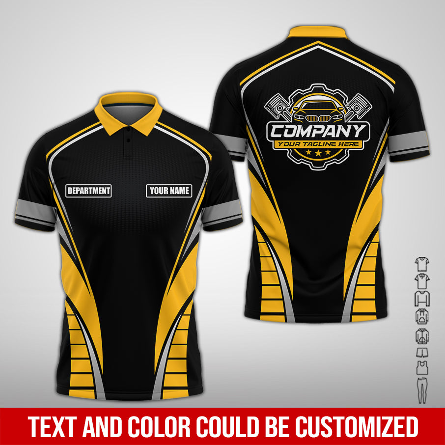 Personalized Mechanic 3D Print Shirt, Yellow Green Mechanic Work Shirt, Gift Idea for Auto Technicians, Comfortable Fit for Men and Women