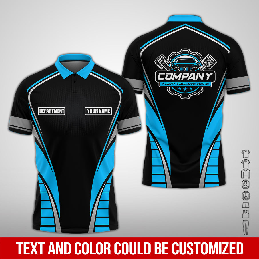 Personalized Mechanic 3D Print Shirt, Blue Mechanic Work Shirt, Gift Idea for Auto Technicians, Comfortable Fit for Men and Women