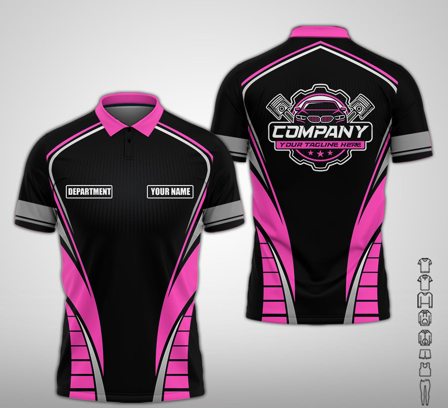 Personalized Mechanic 3D Print Shirt, Pink Mechanic Work Shirt, Gift Idea for Auto Technicians, Comfortable Fit for Men and Women