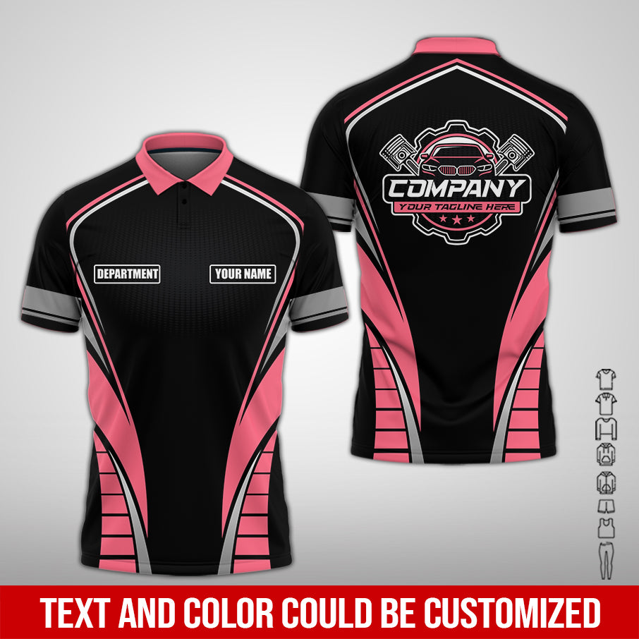 Personalized Mechanic 3D Print Shirt, Neon Pink Mechanic Work Shirt, Gift Idea for Auto Technicians, Comfortable Fit for Men and Women