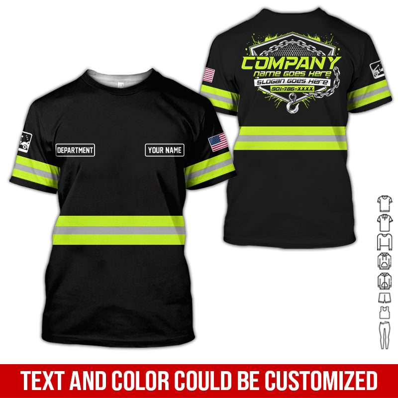 Custom Name Tow Truck Uniform, Personalized Driver Apparel