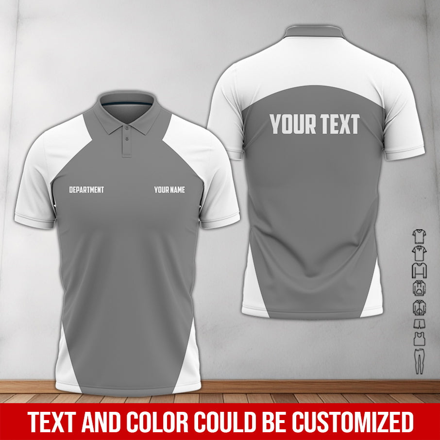 Custom Auto Mechanic Shirt, Personalized Garage Uniform With Printed Name, Gift For Car Guys Or Technicians, Mechanic Shirt In Grey