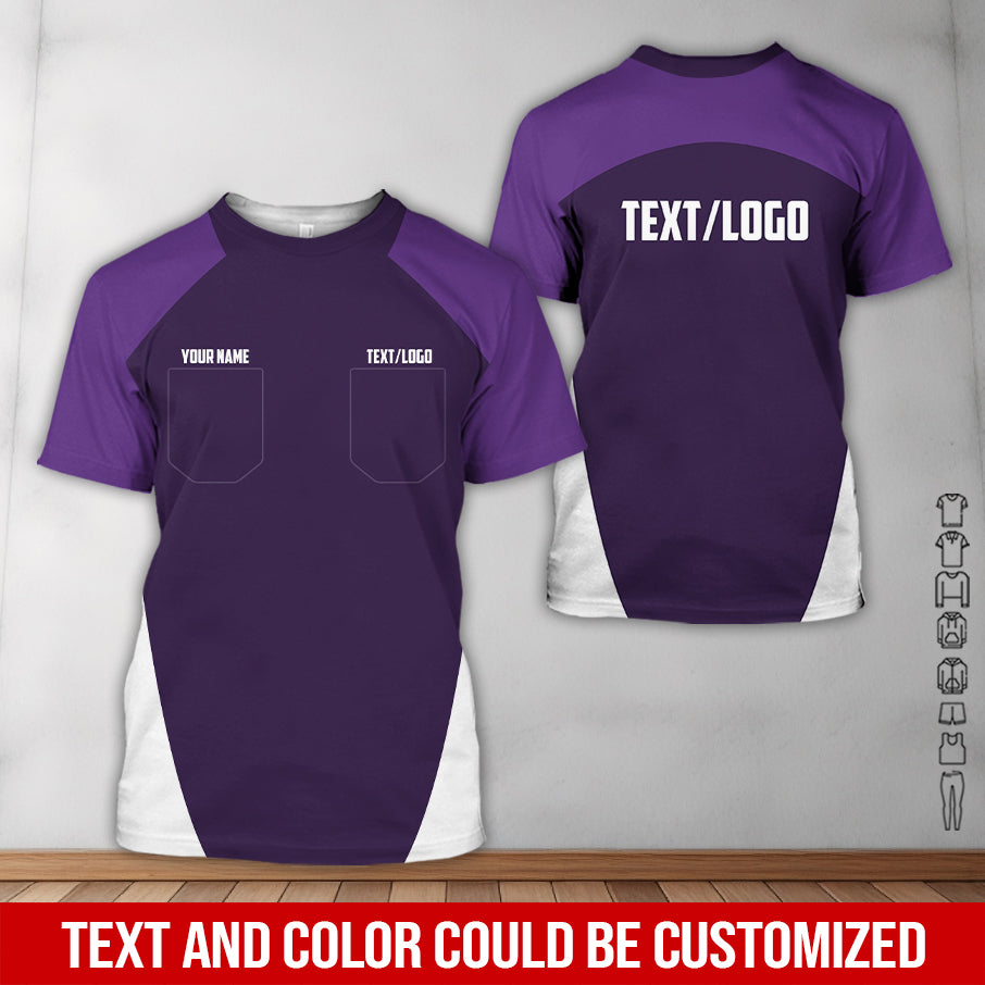 Custom Name Mechanic Shirt in Purple, Unisex Work Shirt for Car Technicians, Great Gift for Him, Available in Sizes S to 5XL