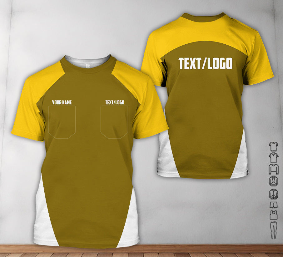 Custom Name Mechanic Shirt in Yellow, Unisex Work Shirt for Car Technicians, Great Gift for Him, Available in Sizes S to 5XL