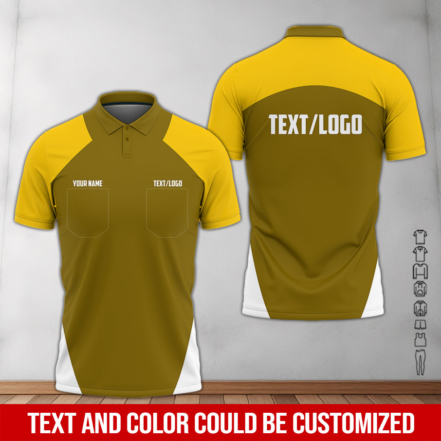 Custom Name Mechanic Shirt in Yellow, Unisex Work Shirt for Car Technicians, Great Gift for Him, Available in Sizes S to 5XL