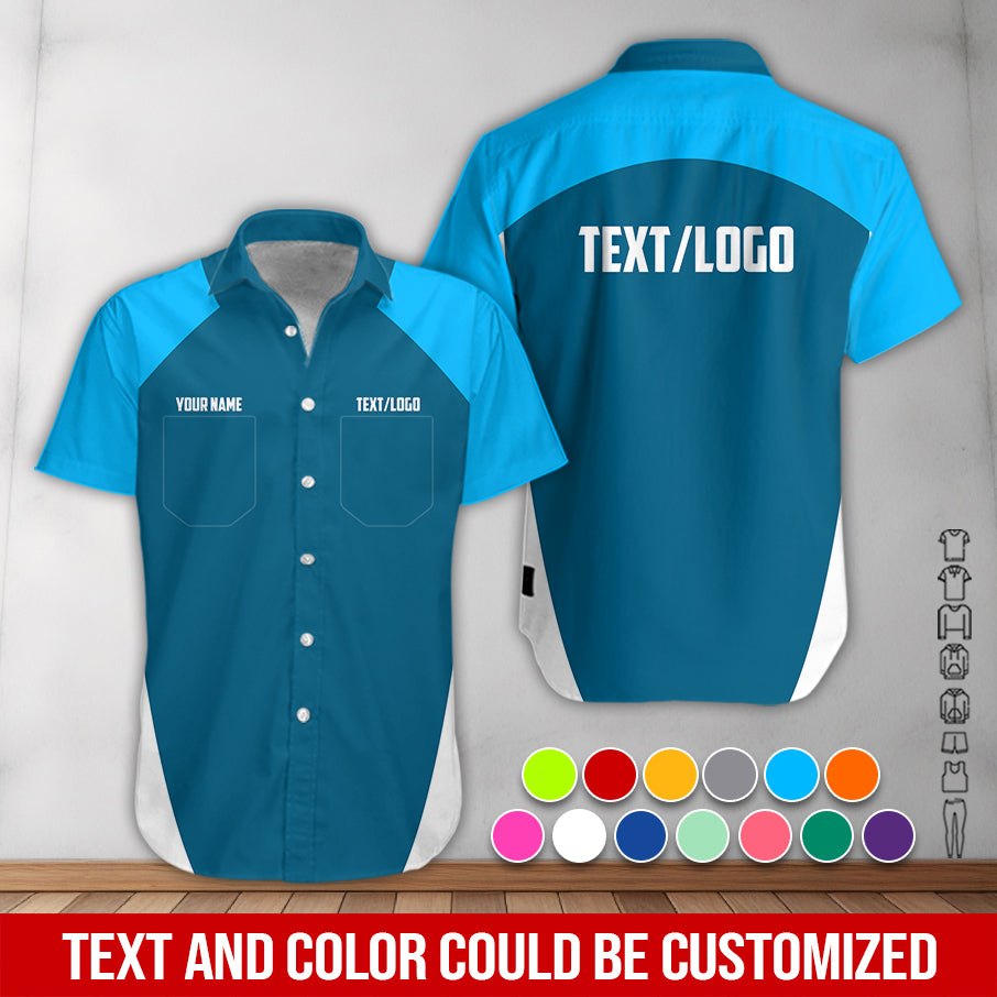Custom Name Mechanic Shirt in Blue, Unisex Work Shirt for Car Technicians, Great Gift for Him, Available in Sizes S to 5XL