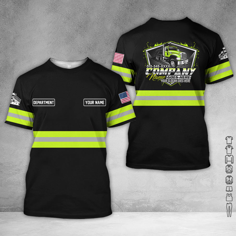 Customized Name Tow Truck Printed Clothes, Personalized Driver Apparel