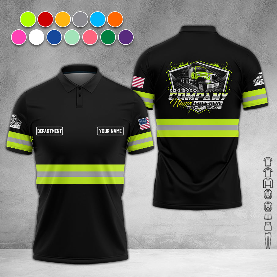Customized Name Tow Truck Printed Clothes, Personalized Driver Apparel