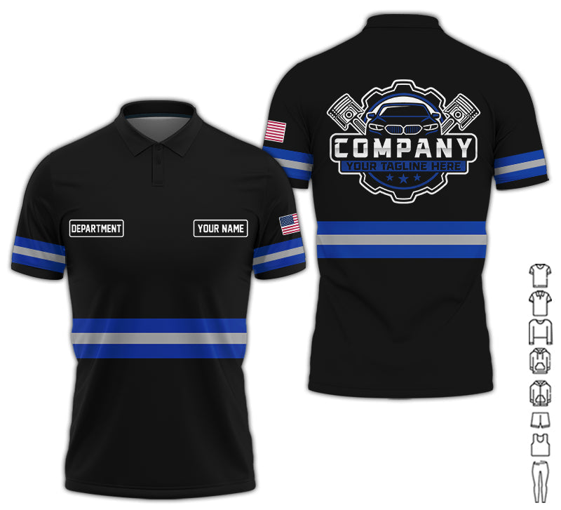 Custom Mechanic Shirt, Gift for Car Lovers, Husband, or Boyfriend, Unisex Fit for Men and Women, Classic Navy Shirt