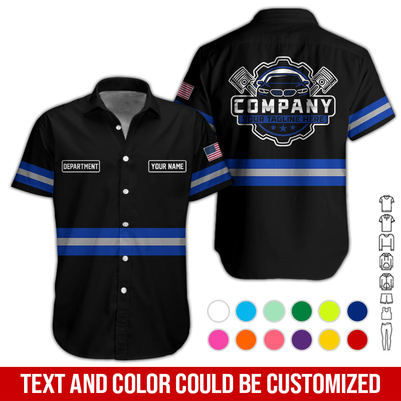 Custom Mechanic Shirt, Gift for Car Lovers, Husband, or Boyfriend, Unisex Fit for Men and Women, Classic Navy Shirt