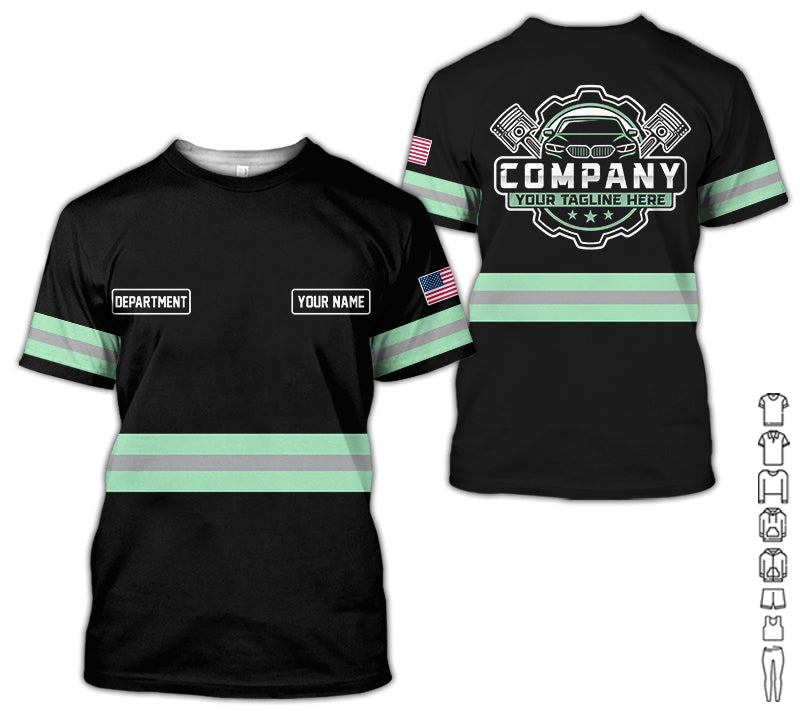 Custom Mechanic Shirt, Gift for Car Lovers, Husband, or Boyfriend, Unisex Fit for Men and Women, Classic Seafoam Shirt