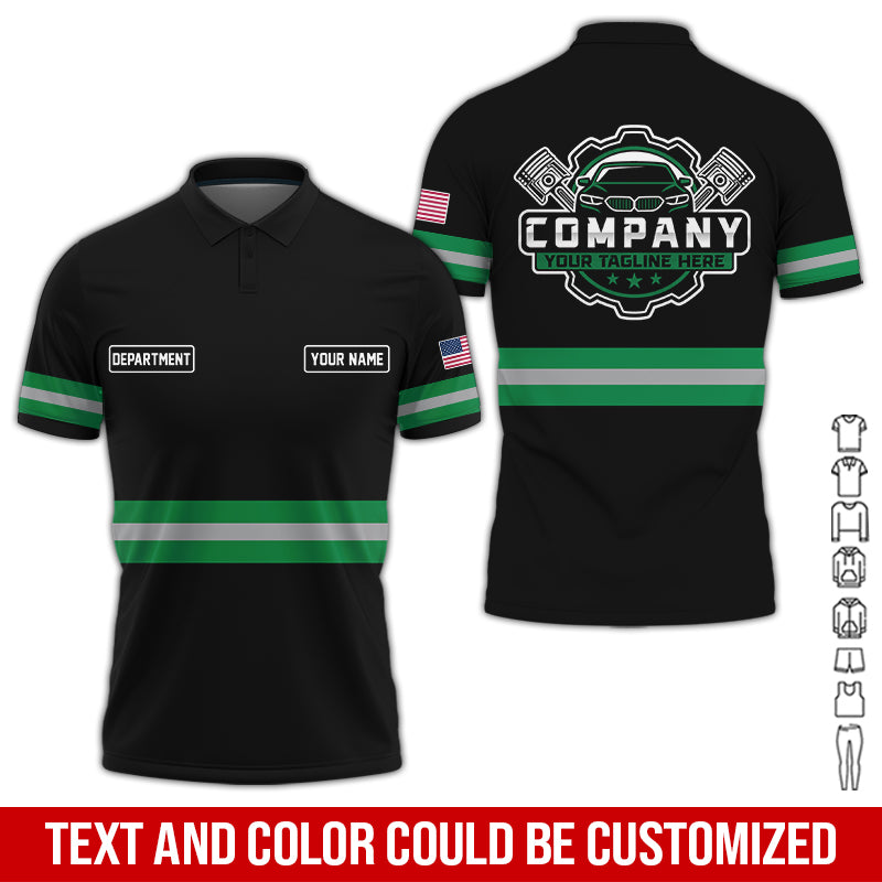 Custom Mechanic Shirt, Gift for Car Lovers, Husband, or Boyfriend, Unisex Fit for Men and Women, Classic Green Shirt