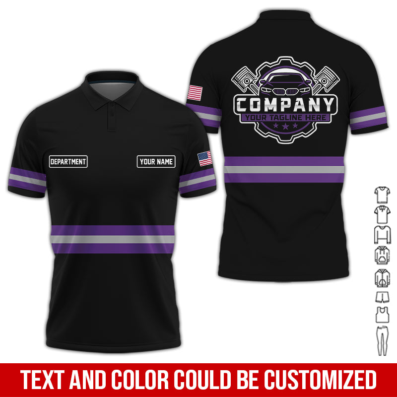 Custom Mechanic Shirt, Gift for Car Lovers, Husband, or Boyfriend, Unisex Fit for Men and Women, Classic Purple Shirt
