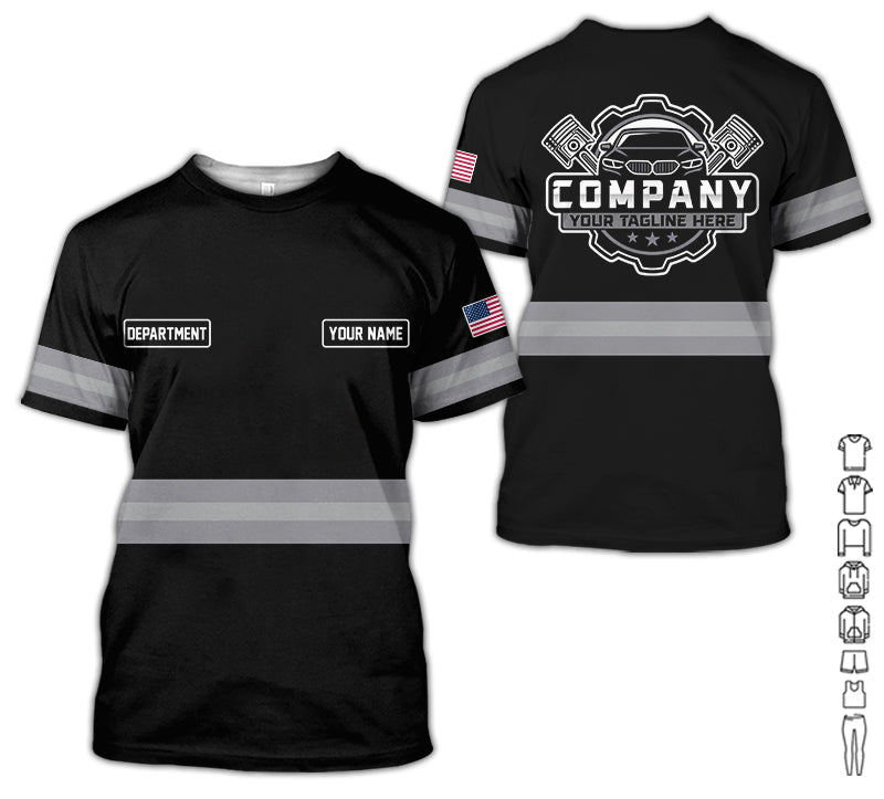 Custom Mechanic Shirt, Gift for Car Lovers, Husband, or Boyfriend, Unisex Fit for Men and Women, Classic Grey Shirt