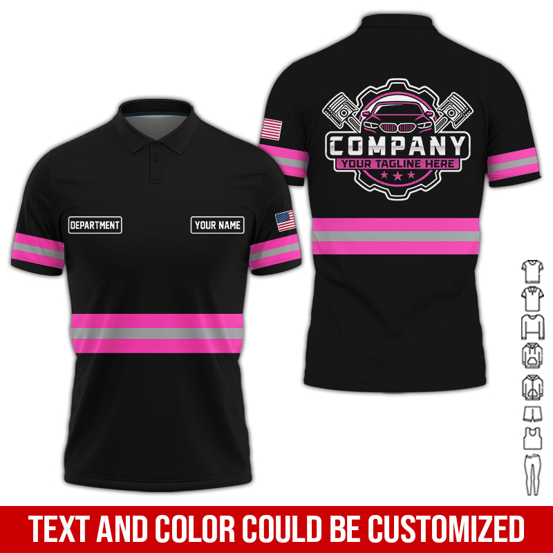 Custom Mechanic Shirt, Gift for Car Lovers, Husband, or Boyfriend, Unisex Fit for Men and Women, Classic Pink Shirt