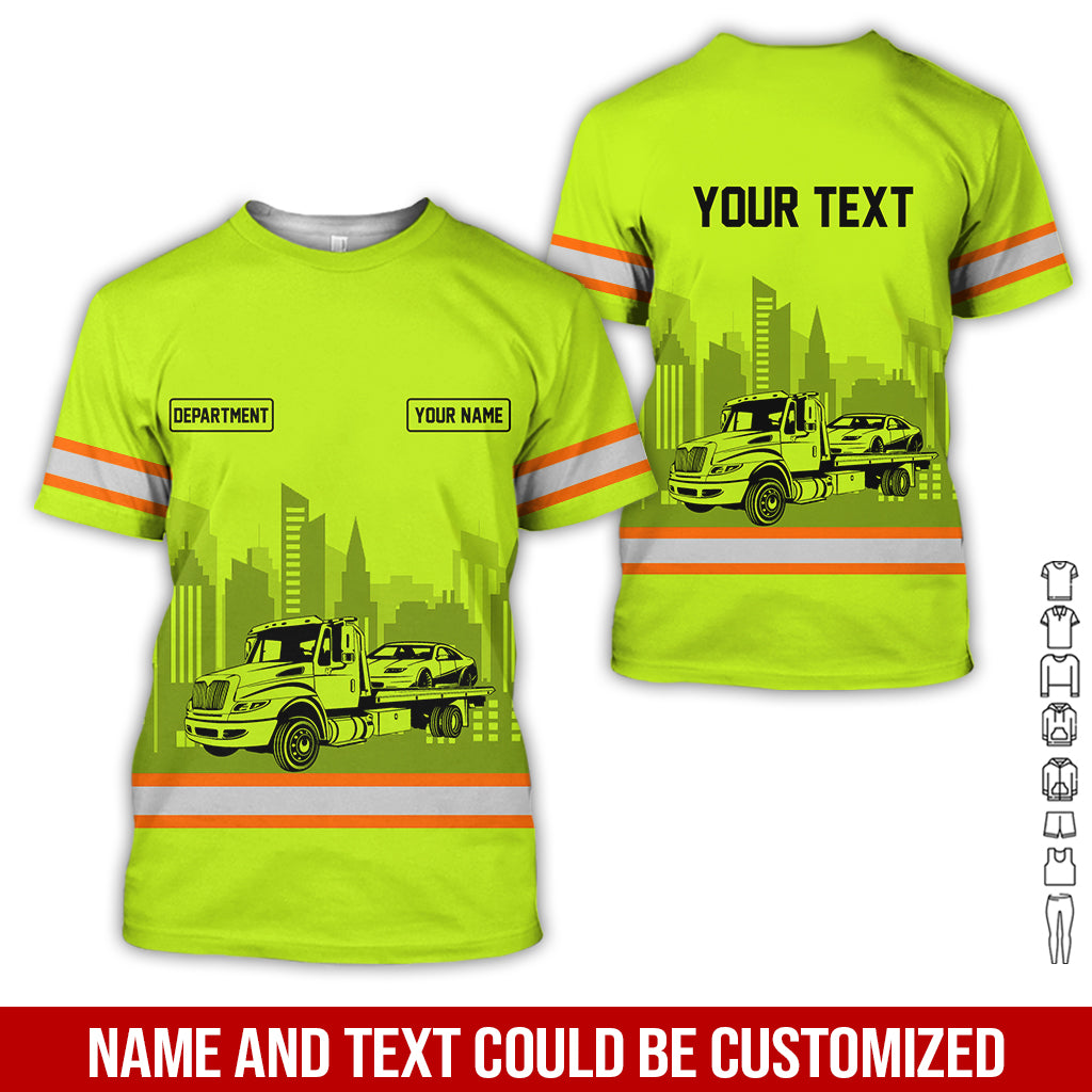 Custom Name & Tow Truck Uniform, Personalized Apparel for Professional Drivers