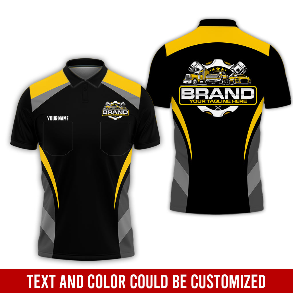 Best Custom Mechanic Shirt for Men, Printed Pocket Shirt, Perfect Gift for Car Guys, Diesel Techs, and Shop Crews, Unisex Yellow Mechanic Shirt