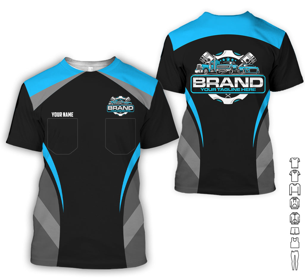 Best Custom Mechanic Shirt for Men, Printed Pocket Shirt, Perfect Gift for Car Guys, Diesel Techs, and Shop Crews, Unisex Blue Mechanic Shirt