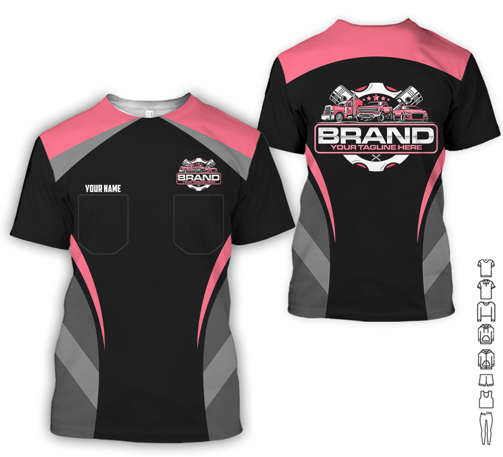 Best Custom Mechanic Shirt for Men, Perfect Gift for Car Guys, Diesel Techs, and Shop Crews, Unisex Neon Pink Mechanic Shirt