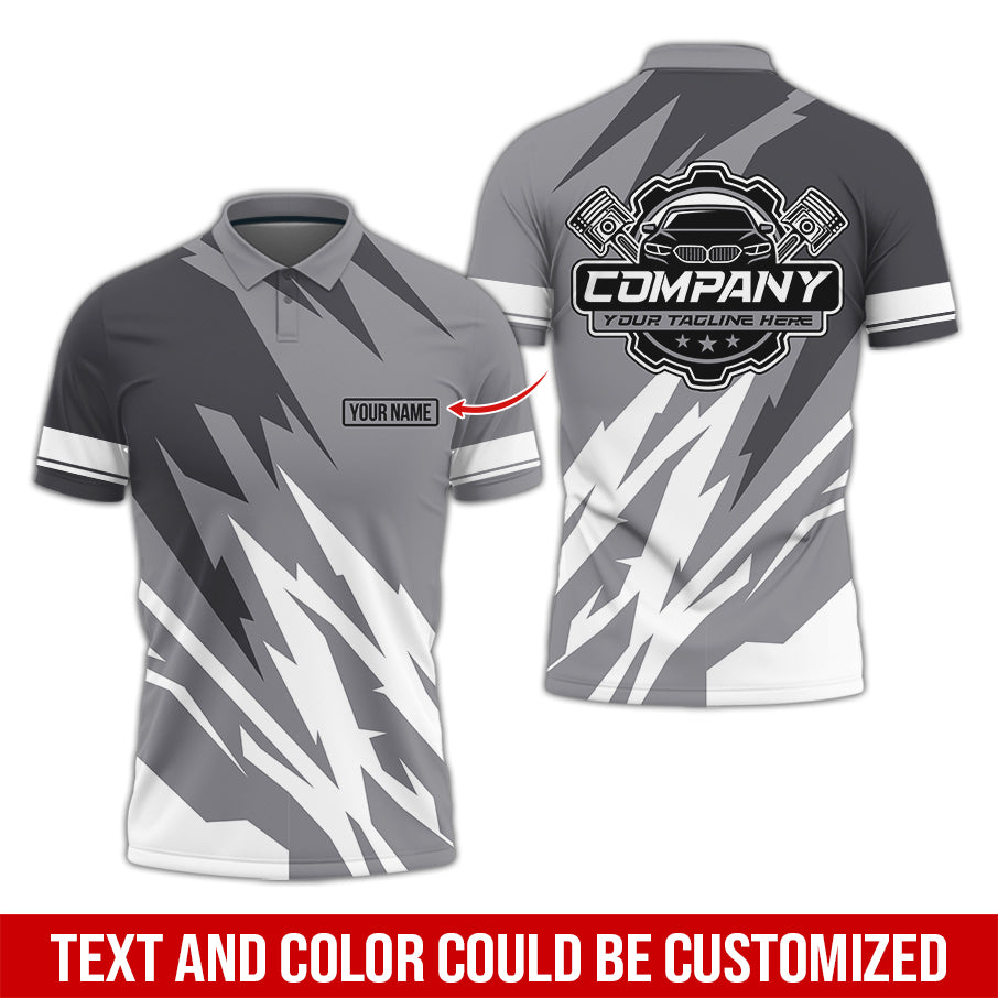 Custom Printed Mechanic Shirt, Great Gift for Husband, Grey Color, Comfortable Daily Fit, Size S to 5XL