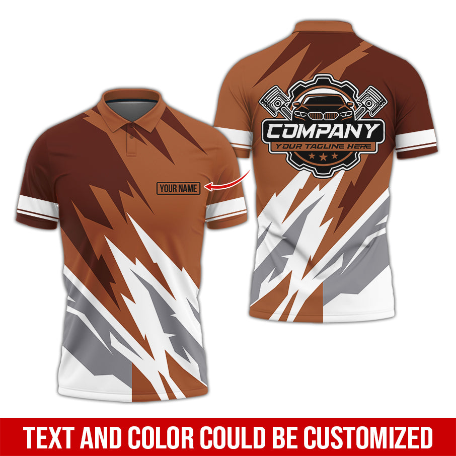 Custom Printed Mechanic Shirt, Great Gift for Husband, Brown Color, Comfortable Daily Fit, Size S to 5XL