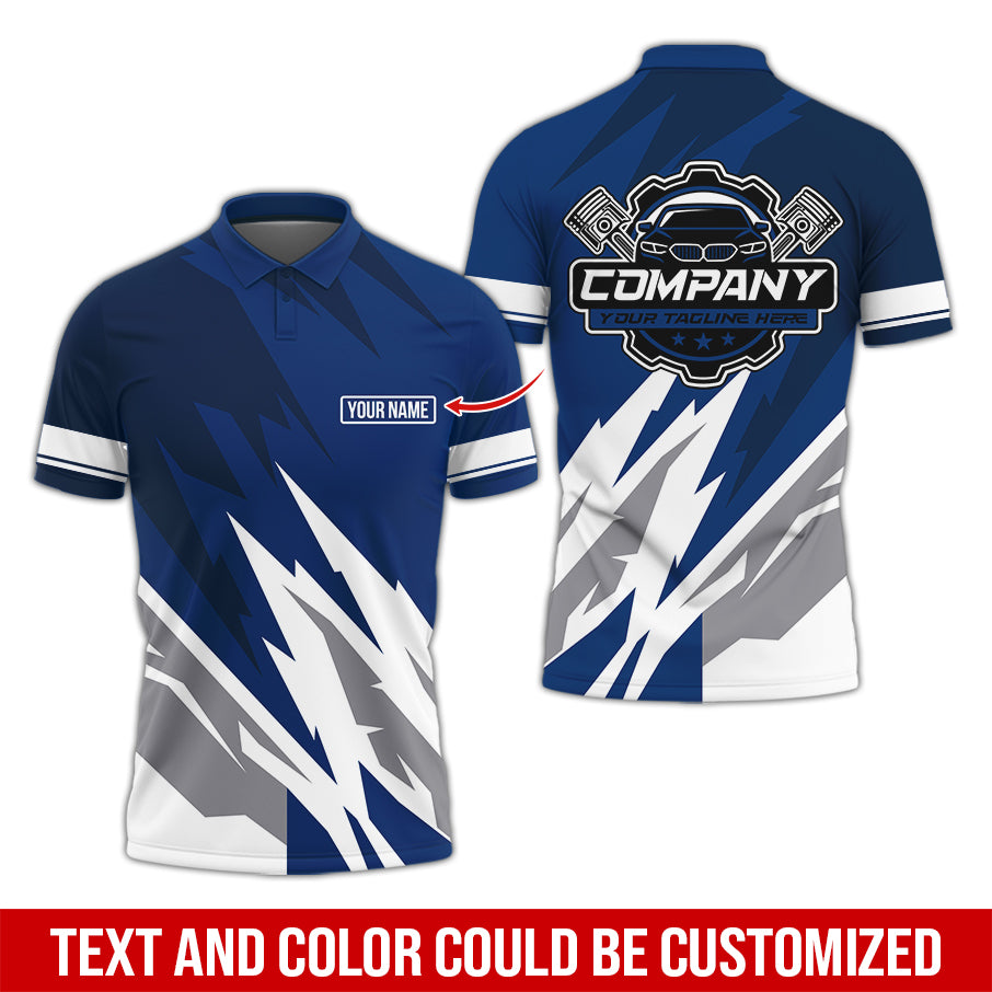 Custom Printed Mechanic Shirt, Great Gift for Husband, Navy Color, Comfortable Daily Fit, Size S to 5XL