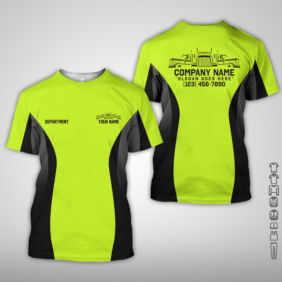 Custom Name Love Truck Uniform, Personalized Trucker Apparel for Drivers