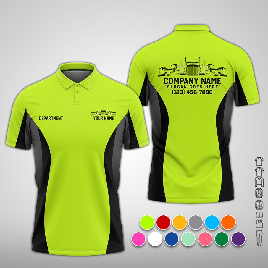 Custom Name Love Truck Uniform, Personalized Trucker Apparel for Drivers