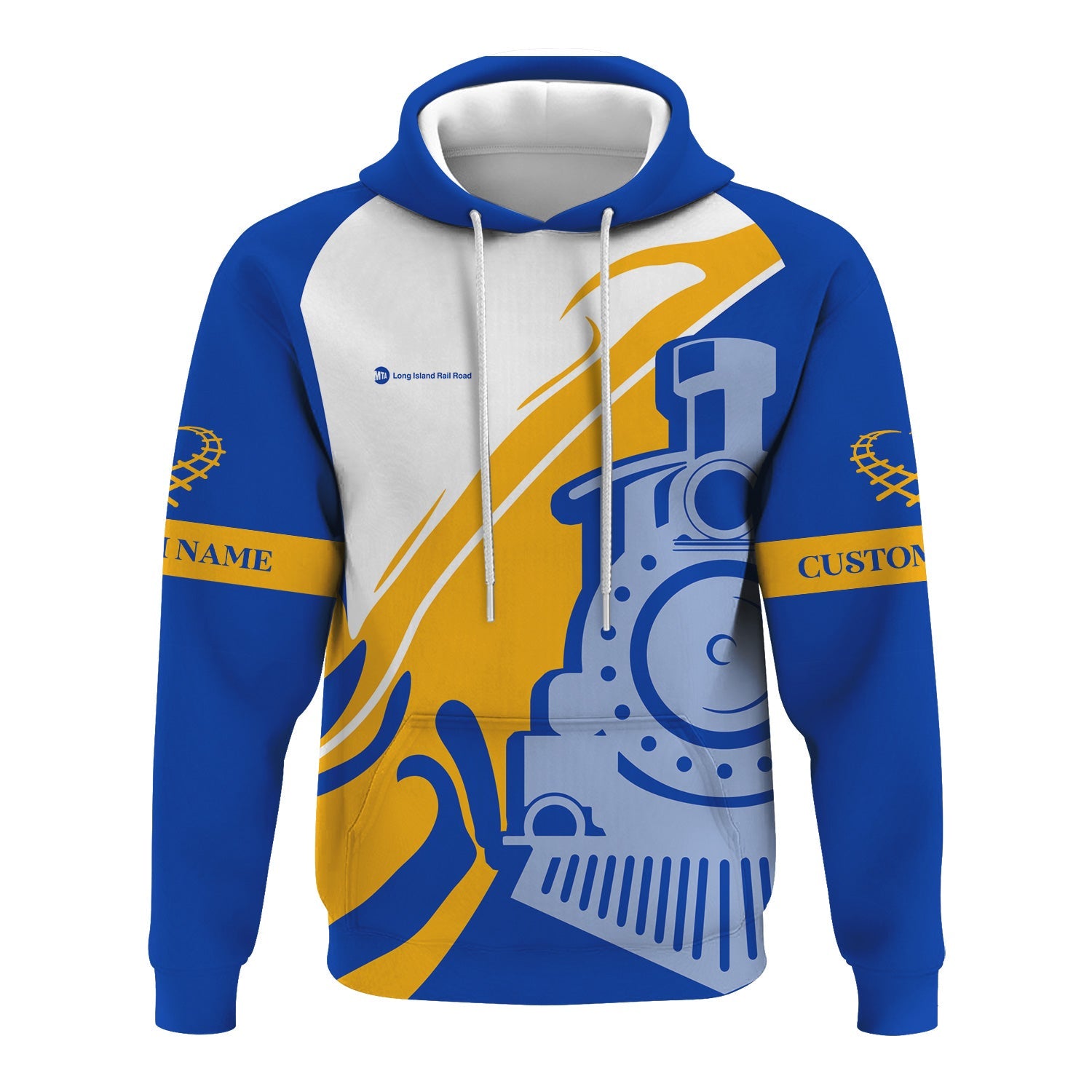 Railspirit Personalized Long Island Railroad Hoodie Flame-Inspired Style Zip Up Hoodie Gift Idea For Train Lovers