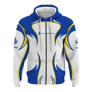 Railspirit Personalized Long Island Railroad Hoodie Distinctive Flame Style Zip Up Hoodie For Steam Engine Addict