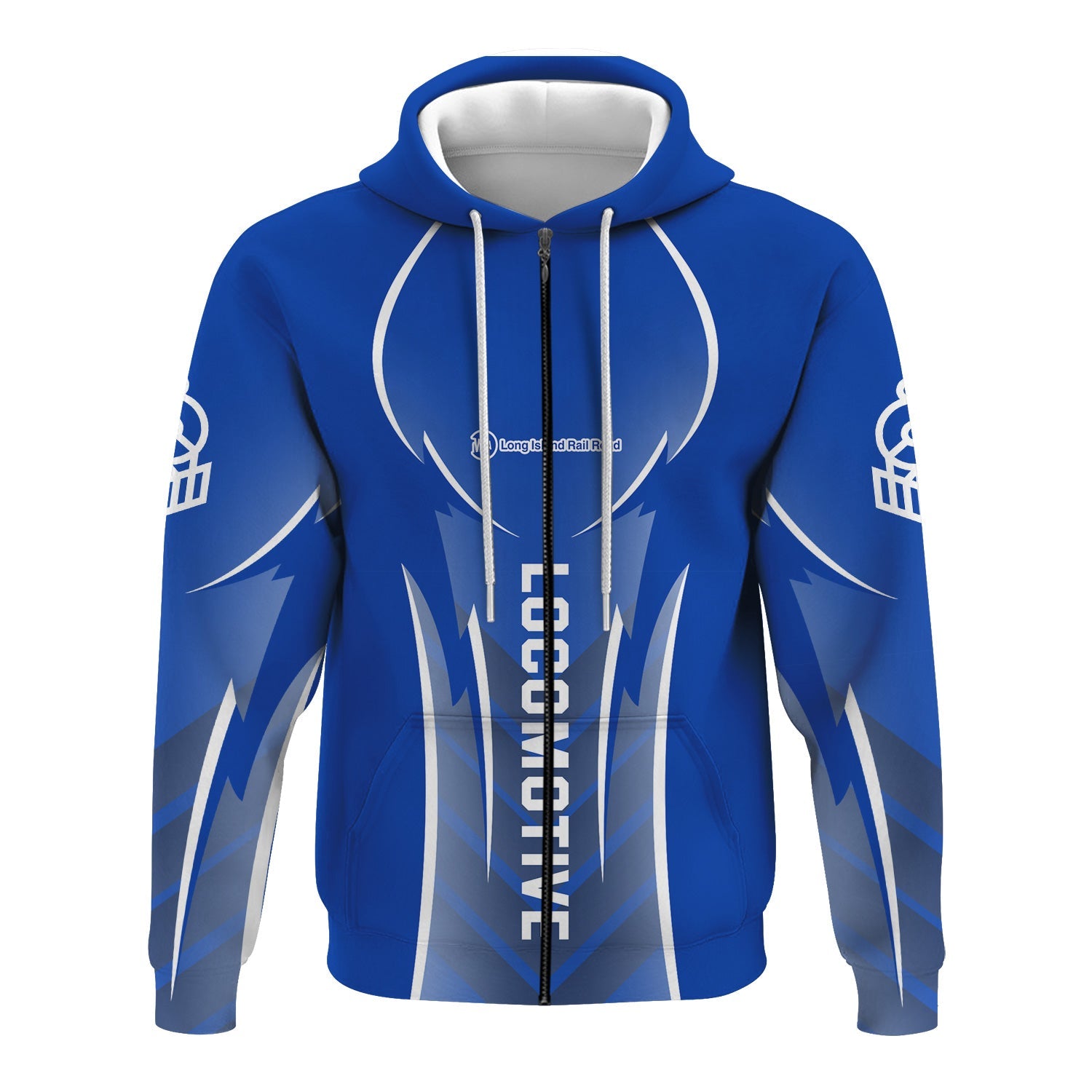 Railspirit Personalized Long Island Railroad Hoodie Striking Line Style Train Zip Up Hoodie For Locomotive Lovers