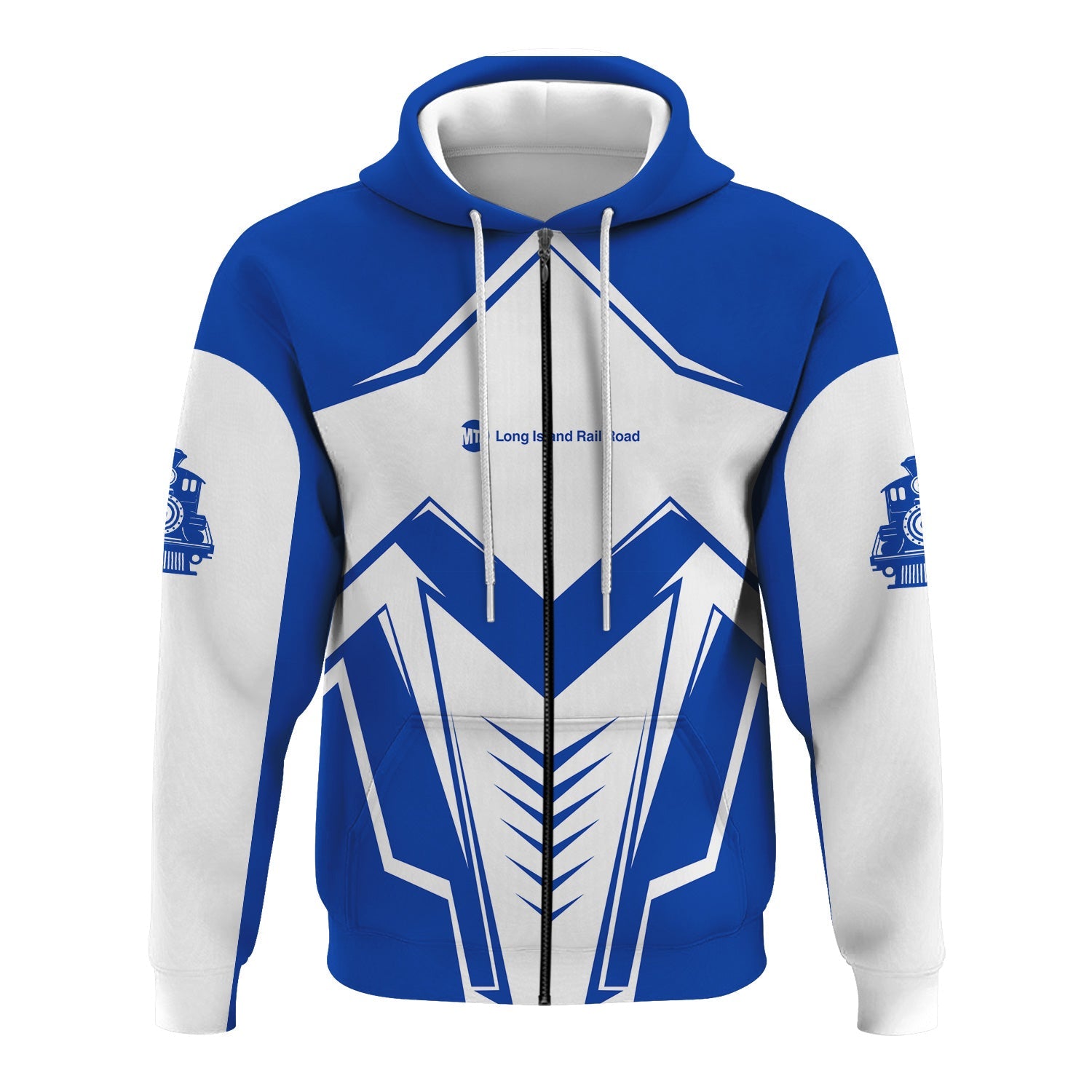 Railspirit Personalized Long Island Railroad Hoodie Railway Trainspotter Style Zip Up Hoodie Gift Idea For Foamers