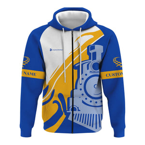Railspirit Personalized Long Island Railroad Hoodie Flame-Inspired Style Zip Up Hoodie Gift Idea For Train Lovers