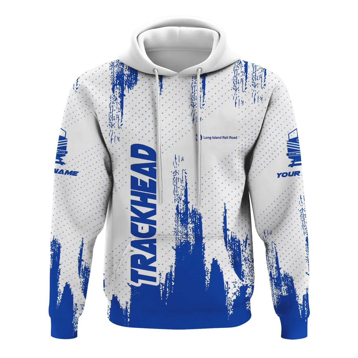 Railspirit Personalized Long Island Railroad Hoodie Paint Impact Design Train Zip Up Hoodie for Trackhead