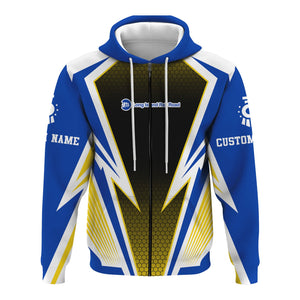 Railspirit Personalized Long Island Railroad Hoodie Lightning Graphic Style Zip Up Hoodie Gift Idea For Train Lover