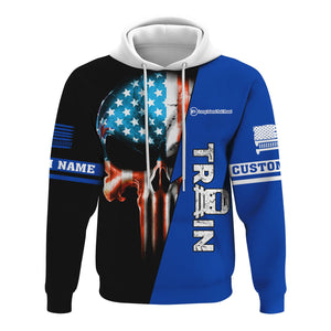 Railspirit Personalized Long Island Railroad Hoodie Train Skull American Flag Zip Up Hoodie All Over Print