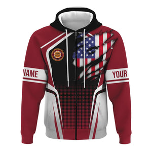 Railspirit Personalized Chicago Great Western Railroad Hoodie American Eagle Vintage Train Zip Up Hoodie