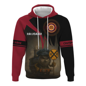 Railspirit Personalized Chicago Great Western Railroad Hoodie Angry Train Hoodie Gift Idea For Train Lover