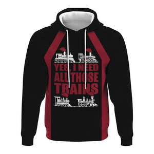 Railspirit Custom Name Chicago Great Western Railroad Hoodie Yes I Need All Those Train Printed Zip Hoodie