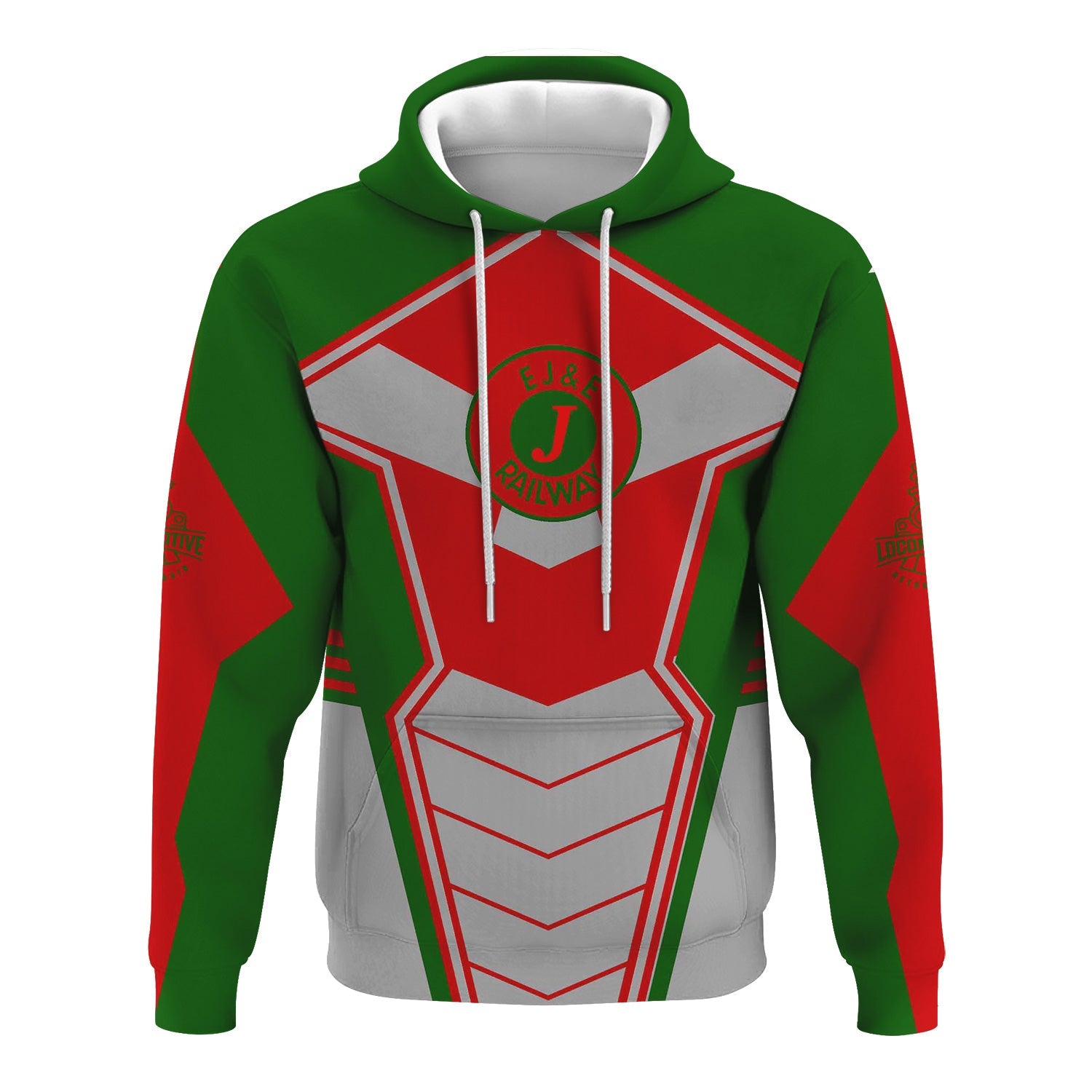 Railspirit Personalized Elgin Joliet And Eastern Railroad Hoodie Engine-Inspired Style Train Zip Up Hoodie for Railroad Fanatic