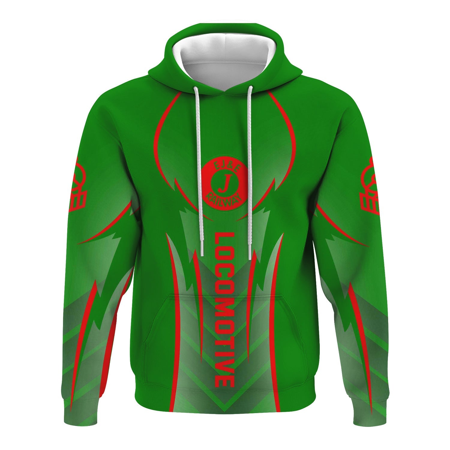 Railspirit Personalized Elgin Joliet And Eastern Railroad Hoodie Striking Line Style Train Zip Up Hoodie For Locomotive Lovers