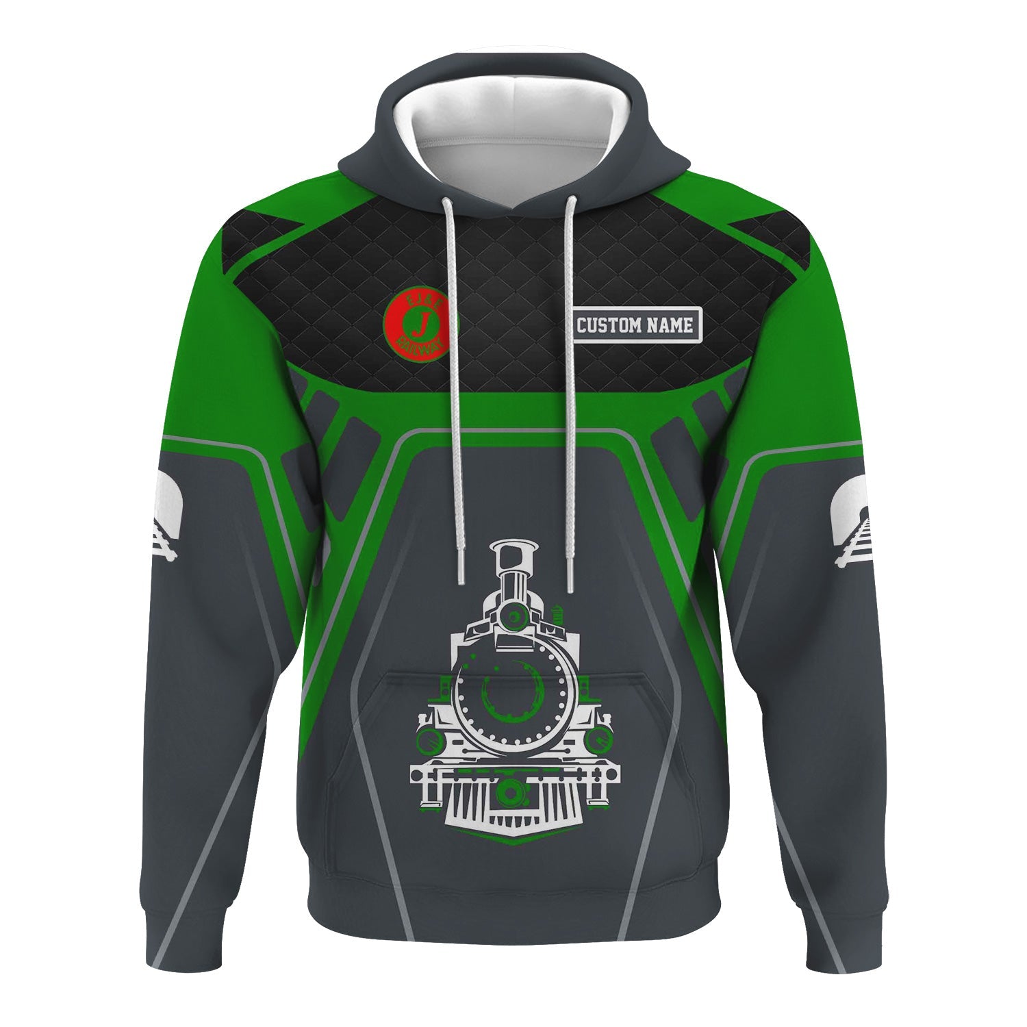 Railspirit Personalized Elgin Joliet And Eastern Railroad Hoodie Steam Locomotive Engine Graphic Train Zip Up Hoodie All Over Print