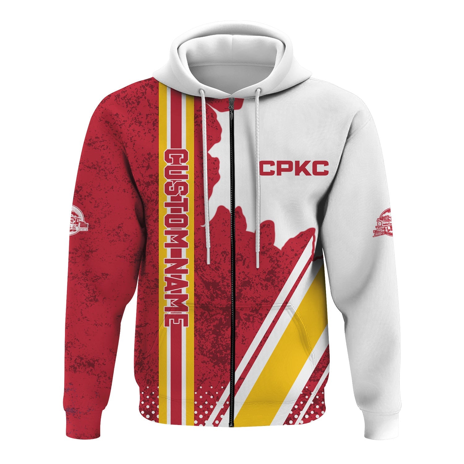Railspirit Personalized Canadian Pacific Kansas City Hoodie CPKC All Over Printed Unisex Zip Up Hoodie