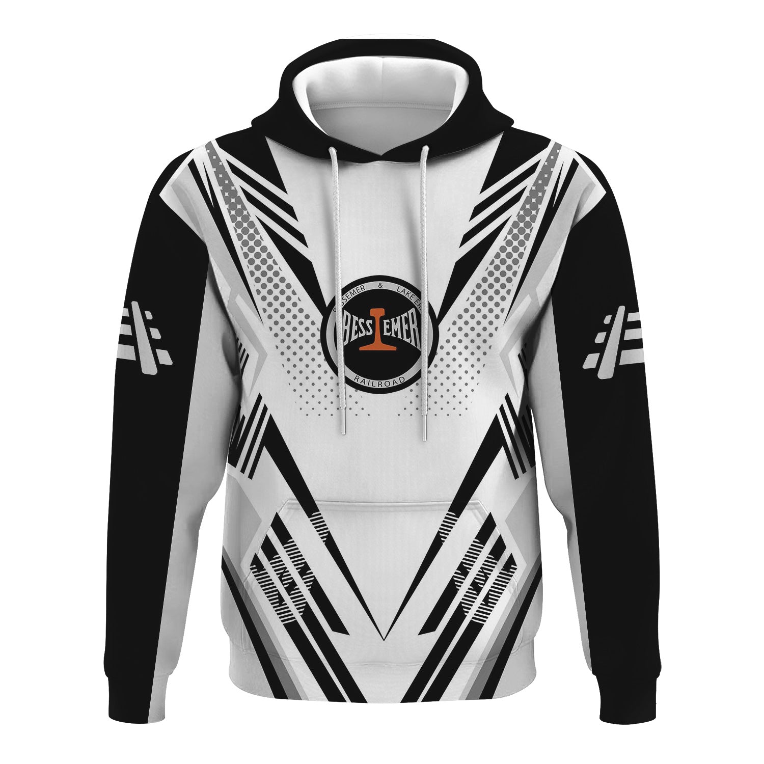 Railspirit Personalized Bessemer And Lake Erie Railroad Hoodie Railroad Tribute Design Train Zip Up Hoodie for Train Lovers