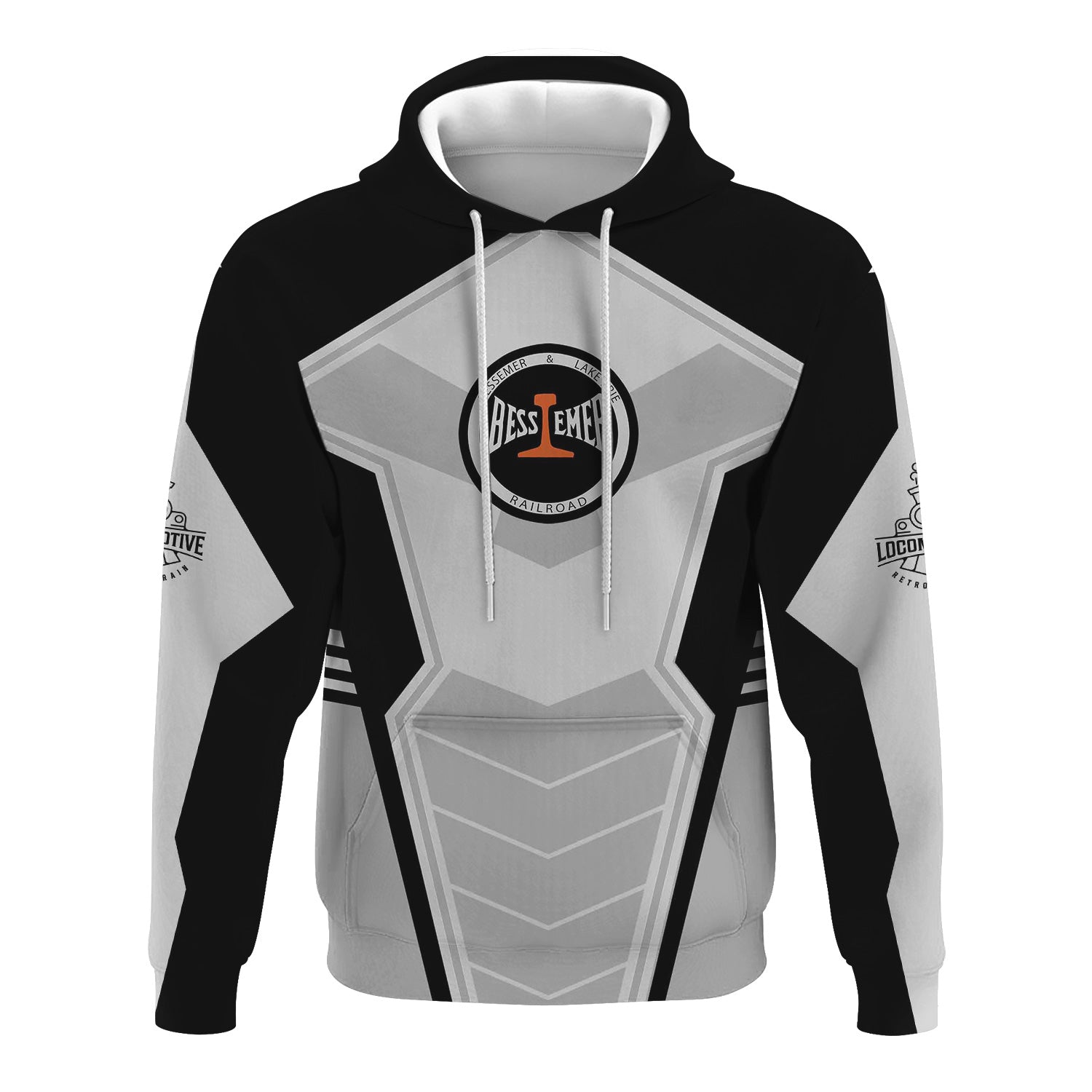 Railspirit Personalized Bessemer And Lake Erie Railroad Hoodie Engine-Inspired Style Train Zip Up Hoodie for Railroad Fanatic