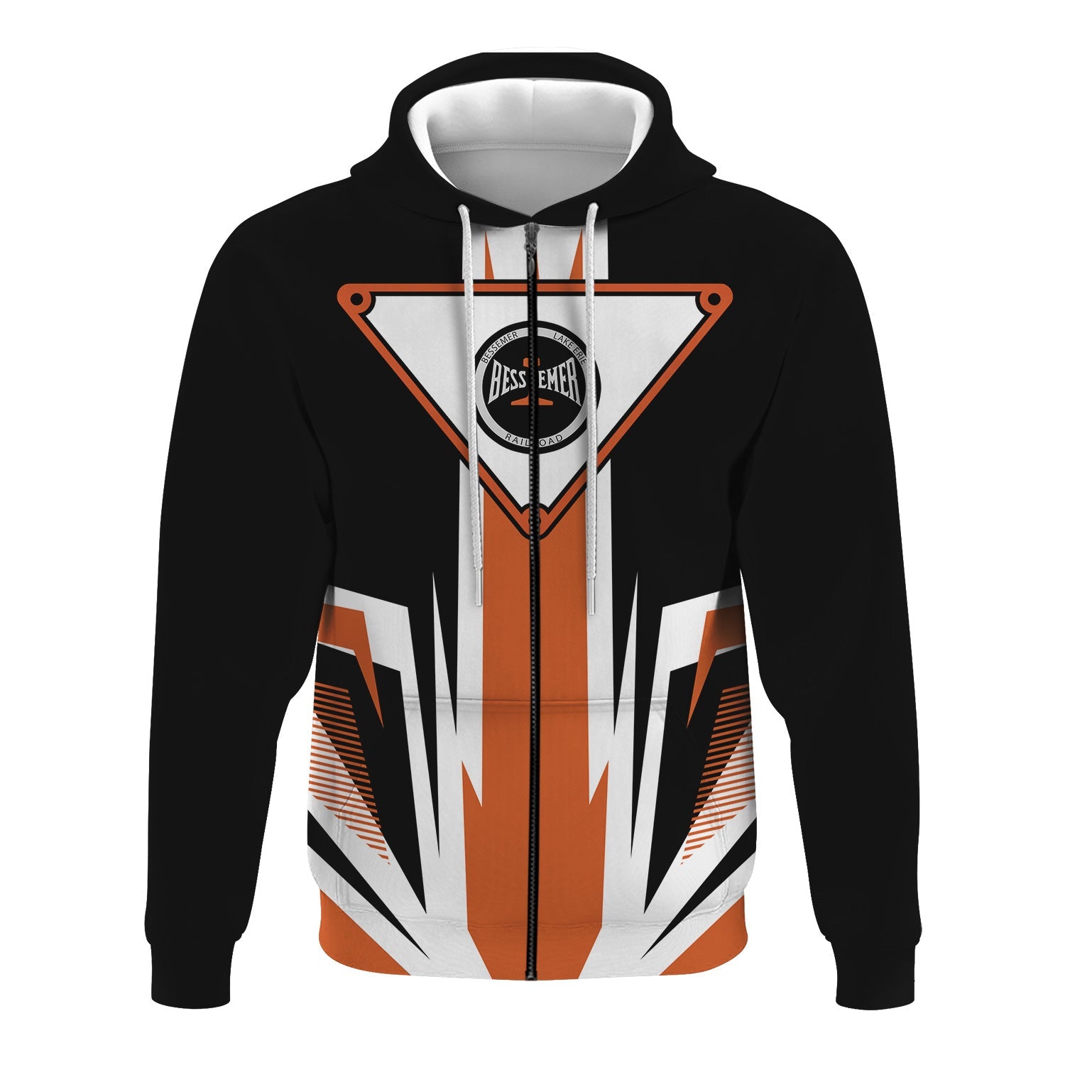 Railspirit Bessemer And Lake Erie Railroad Hoodie Bold Graphic Style All Over Printed Zip Up Hoodie