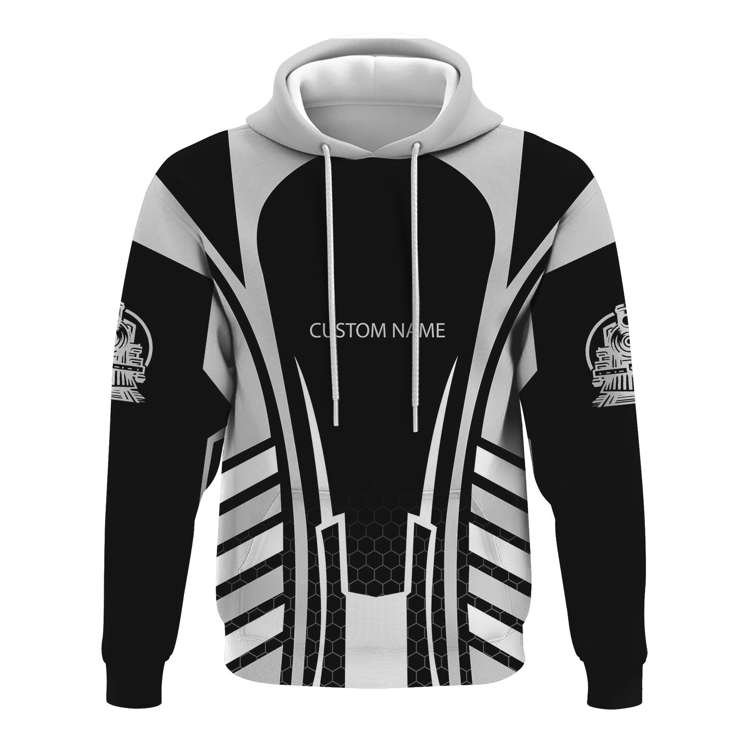 Railspirit Personalized Bessemer And Lake Erie Railroad Hoodie Striped Railroad Style Train Zip Up Hoodie All Over Print